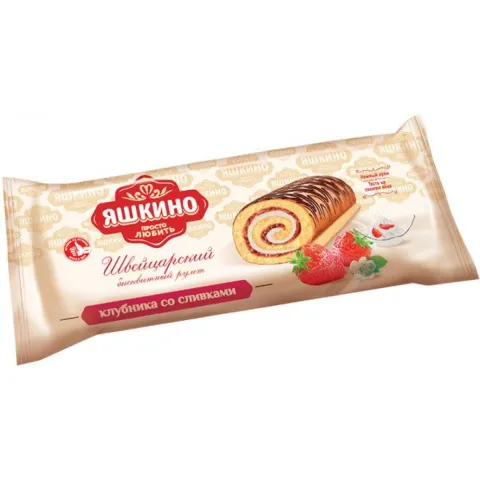 Рулет Яшкино клубн со сливками 200г