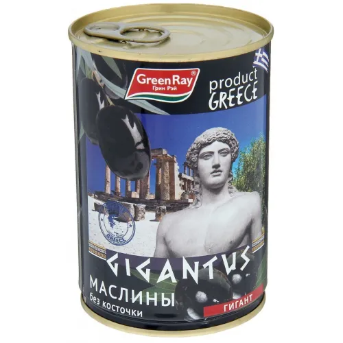Маслины Green Ray Греческие Гигант б/к (425 мл)