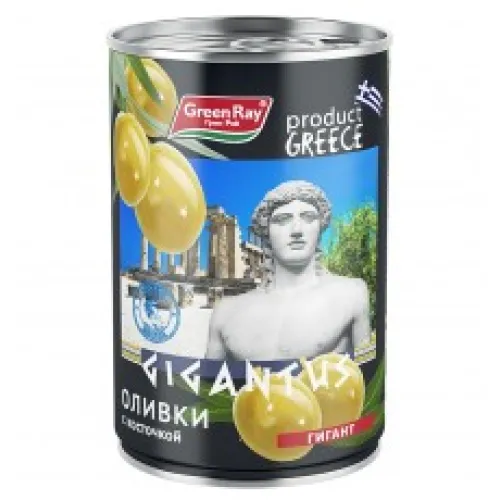 Оливки Green Ray Греческие Гигант с/к (425 мл)