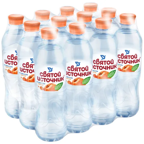 Вода негазированная питьевая СВЯТОЙ ИСТОЧНИК со вкусом персика 0,5 л