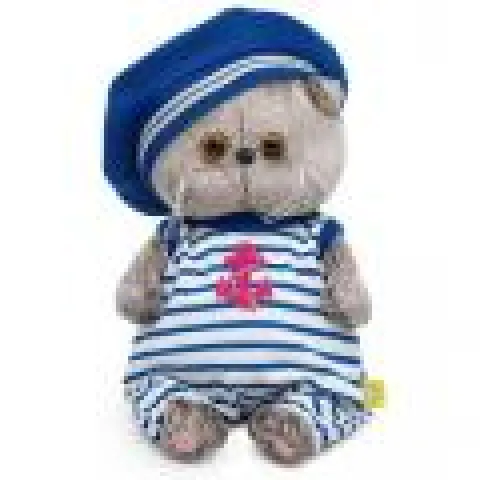 Игрушка мягкая Басик BABY в полосатом комбинезоне и берете BB-145