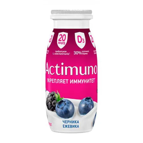 БЗМЖ Продукт кисломолоч Актимуно Черника-Ежевика 1,5% 95г