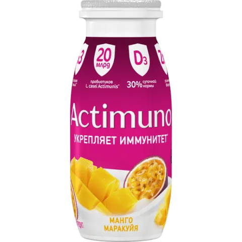 БЗМЖ Продукт кисломолоч Актимуно Манго-Маракуйя 1,5% 95г