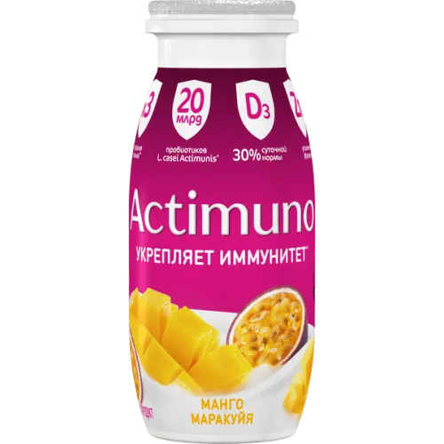 БЗМЖ Продукт кисломолочный Актимуно Манго-Маракуйя 1,5% 95г