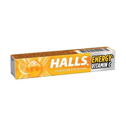 Карамель леденцовая Halls с витамином С и вкусом апельсина 25 г