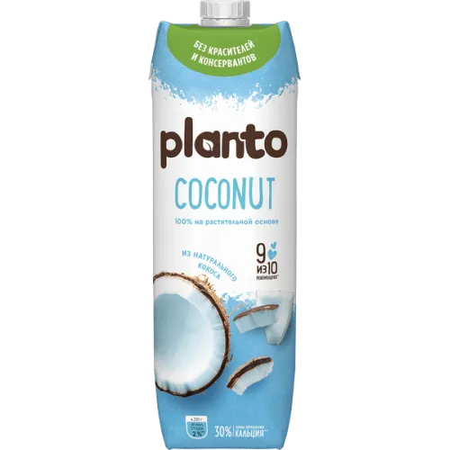 Напиток Планто кокосовый с рисом ультрапастеризованный обогащенный кальцием 1л