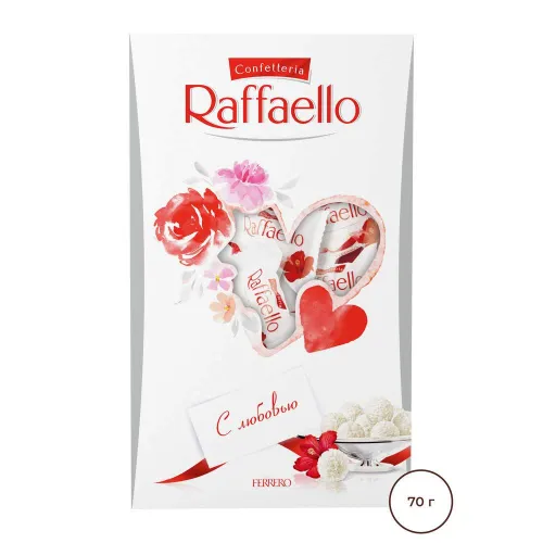 Конфеты Raffaello с цельным миндальным орехом в кокосовой обсыпке 70 г