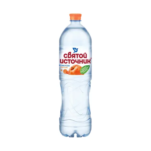 Вода Святой Источник со вкусом персика 1.5 литра, без газа, пэт, 6 шт. в уп.
