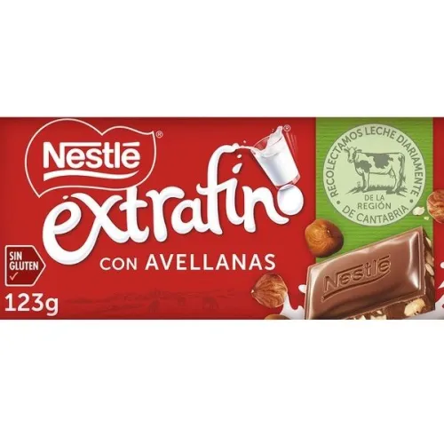 Шоколад Нестле Экстрафино молочный с фундуком 123г