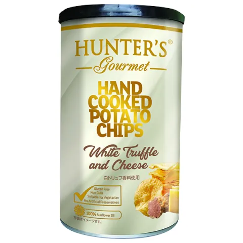 Чипсы картофельные Hunters Gourmet белый трюфель/сыр 150г ж/б
