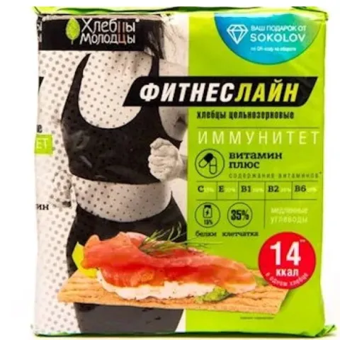 Хлебцы Молодцы Фитнес-линия вит плюс 100г