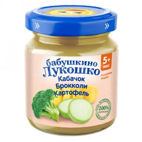 Пюре Бабушкино Лукошко с 5 мес. Кабачок брокколи картофель 100 г