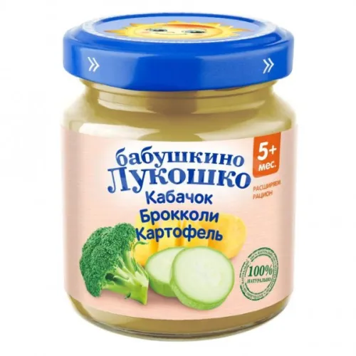 Пюре Бабушкино Лукошко с 5 мес. Кабачок брокколи картофель 100 г