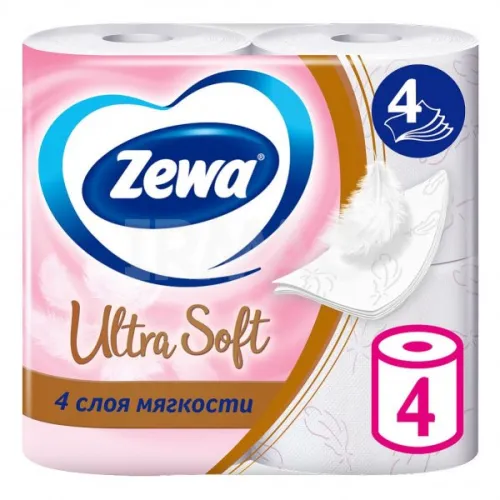 Туалетная бумага Zewa Ultra Soft 4-х слойная 4 рулона