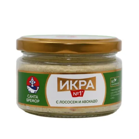 Икра деликатесная Санта Бремор с лососем и авокадо ст.б. 180г