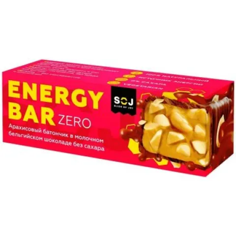 Батончик Energy Bar ZERO с солёной карамелью в молочном шоколаде б/с 45 г
