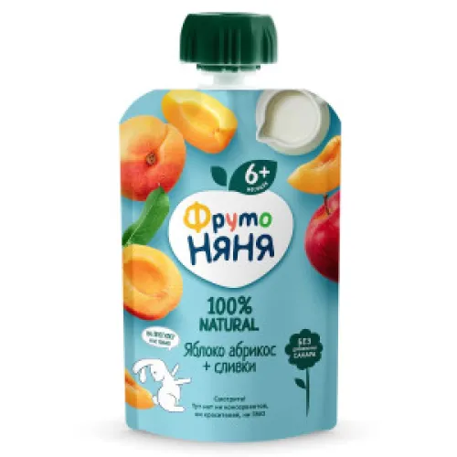 Пюре ФрутоНяня с 6 мес. Яблоко абрикос сливки (90 г)
