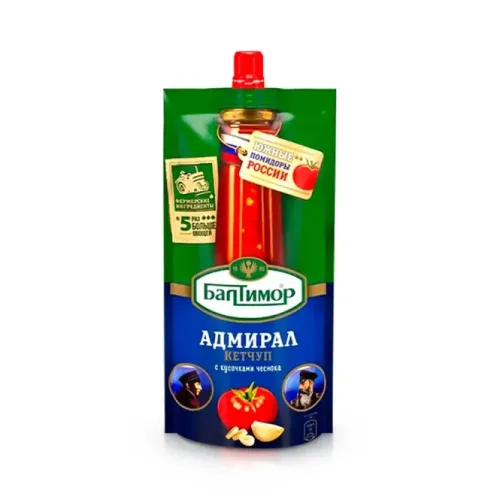 Кетчуп Балтимор Адмирал с кусочками чеснока 260 гр