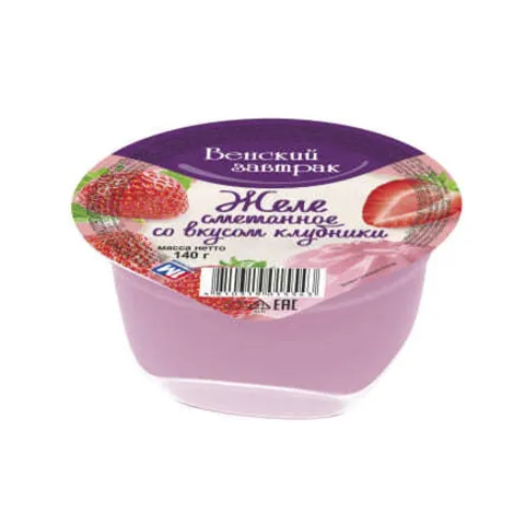 Желе сметанное Венский завтрак 15% 140г Клубника