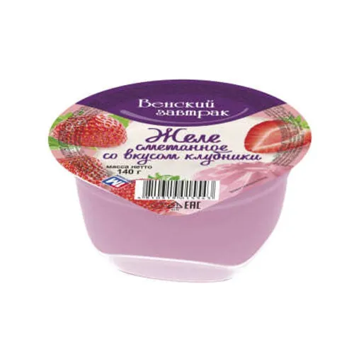 Желе сметанное Венский завтрак со вкусом клубники 15%