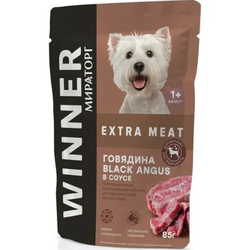 Корм МИРАТОРГ Extra Meat Говядина для взрослых собак 90г ЗАО СК Короча Россия Мираторг