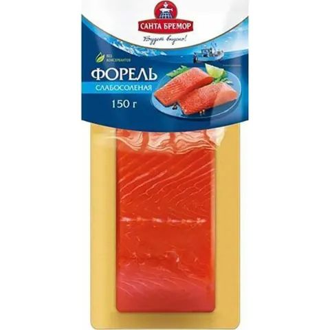 Форель слабосоленая филе-кусок Санта Бремор 150г