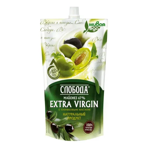 Майонез Слобода Оливковый Extra Virgin с м д ж 67% 400мл