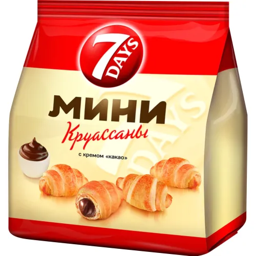 Мини круассаны 7DAYS 265г с кремом какао ЧИПИТА Санкт-Петербург ООО Россия 7DAYS