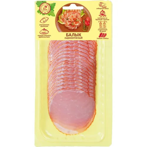 Мясной продукт из свинины Балык с/к (нарезка) 100г в/у ООО Иней Россия