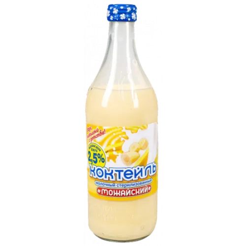 Коктейль молочный Можайский Банан 2,5% бутылка 450г БЗМЖ