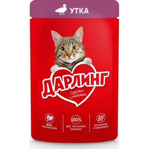 Консерва для кошек 75г утка в подливе ООО Нестле Россия Россия Darling