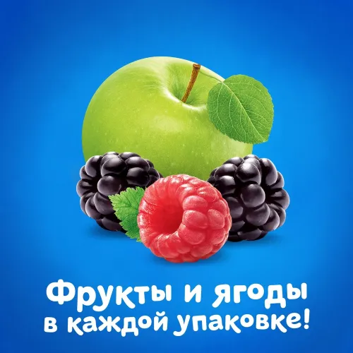 Пюре Агуша 90г дой-пак из яблок, ежевики и малины Испания