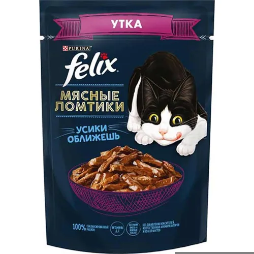 Корм для животных Мясные ломтики 75г пакет утка ООО Нестле Россия Россия Purina