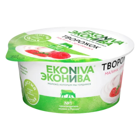 ЗМЖ Продукт творож ЭкоНива МалинаЗемляника 5% 125г пл/ст