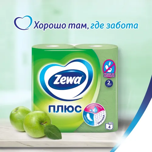 Туалетная бумага Zewa Плюс аромат яблока (4рул) Россия