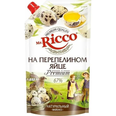 Майонез Mr. Ricco переп яйцо Органик 67%400мл д/пак