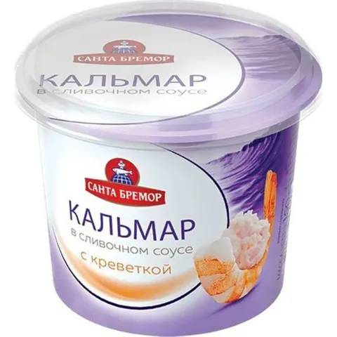 Паста Кальмар рубл в слив соусе с креветкой Санта Бремор 150г