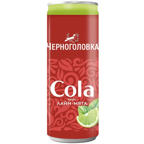 Напиток газированный Черноголовка кола лайм-мята 0,33л ж/б