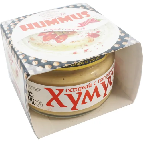 Закуска Тайны Востока-хумус 200г острый с паприкой  ст/б Россия