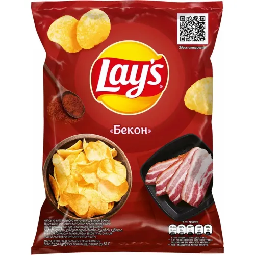 Чипсы Lays 70г со вкусом бекона ООО ПепсиКо Холдингс Россия Lays