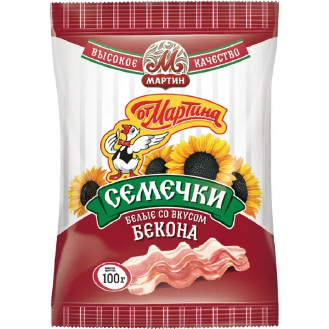 Семечки отборные обжаренные белые с беконом премиум "От Мартина" 100г