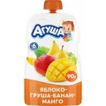 Пюре фруктовое Агуша 90г дой-пак яблоко-груша-банан-манго Тимашевский молочныйкомбинат Россия уменьш.