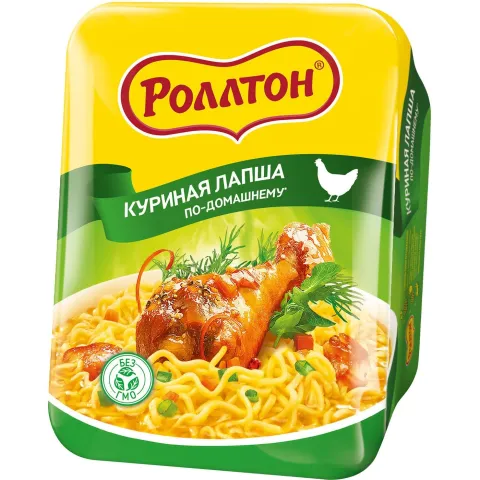 Лапша яичная быстрого приготовления Роллтон Куриная по-домашнему, 90г