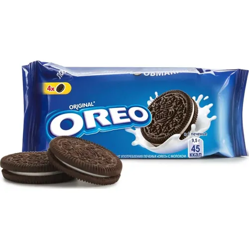 Печенье Oreo 38г флоу-пак с какао и начинкой с ванильным вкусом ООО Монделис Русь Россия OREO
