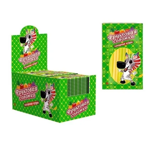 Конфеты Зебра сахар пудра/клубника/яблоко 8г