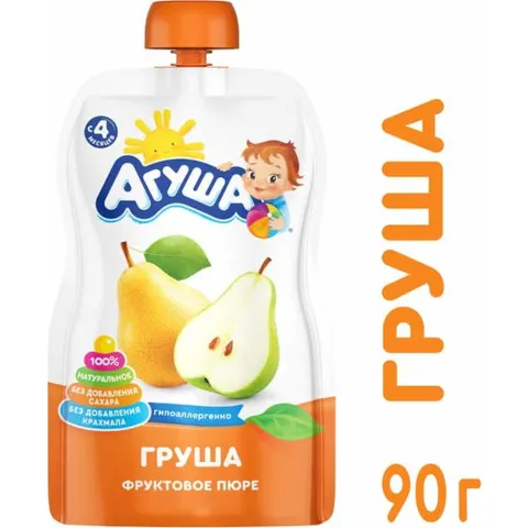 Пюре Агуша Pouch-pack груша (с 4мес) 90 г