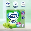 Туалетная бумага Zewa Плюс аромат яблока (4рул) Россия уменьш.