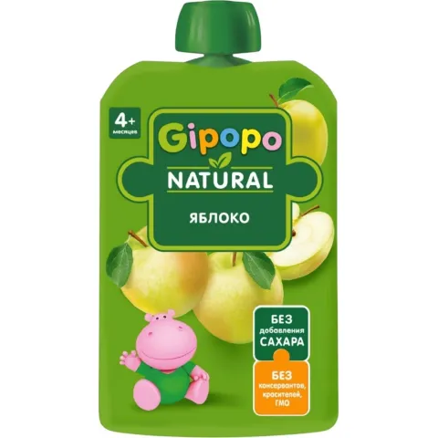 Пюре детское GIPOPO (Гипопо) Яблоко 12*90 г пауч