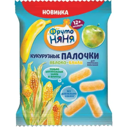 Палочки кукурузные 20г с яблоком и бананом для для дет/пит. АО Прогресс Россия