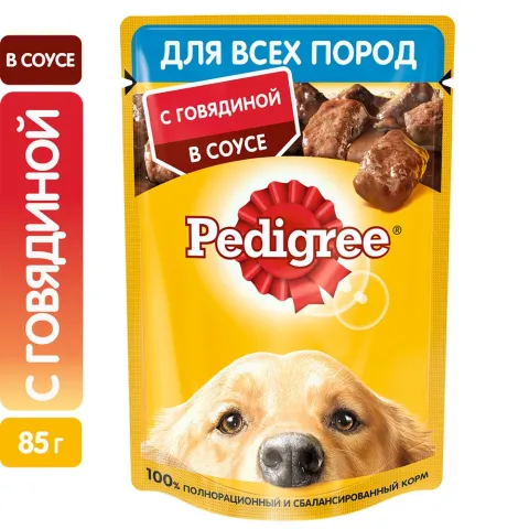 Корм Педигри д/взрос собак говяд в соусе 85г